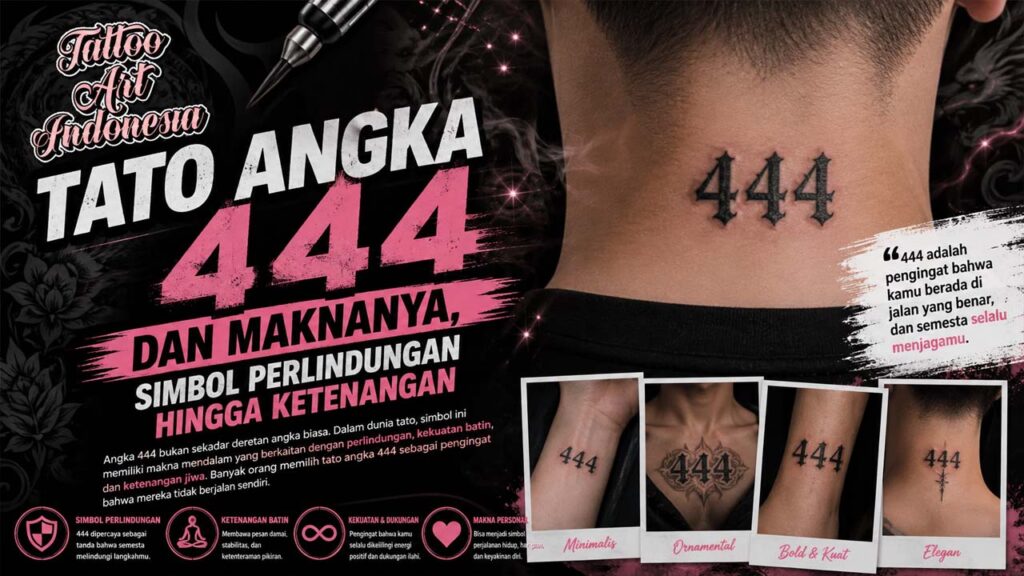 Tato Angka 444 dan Maknanya, Simbol Perlindungan hingga Ketenangan