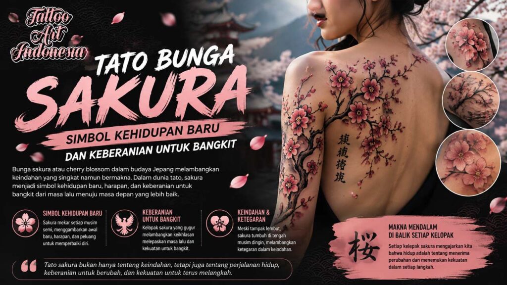 Tato Bunga Sakura, Simbol Kehidupan Baru dan Keberanian untuk Bangkit
