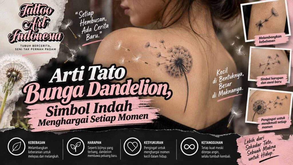 Arti Tato Bunga Dandelion, Simbol Indah Menghargai Setiap Momen